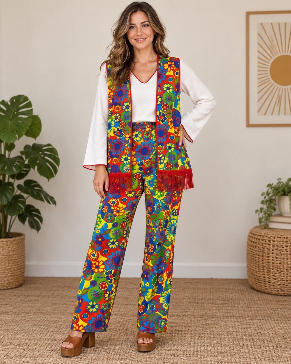 Hippie Chic Disco 60s/70s Women's Costume One Size Standard fringe vest